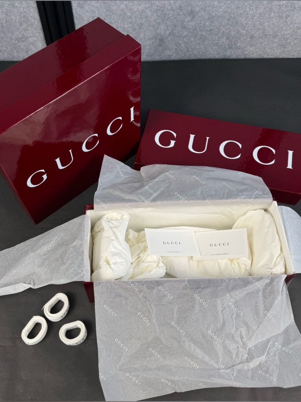 Gucci Luxury Red Packaging Box Bundle Authentic Designer Presentation Set - Picture 11 of 11